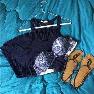 3/$15 [Forever 21] Roped Back Dress Navy Blue